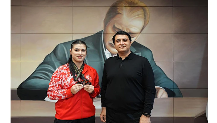 BAŞKAN YILMAZ, AVRUPA REKORTMENİ B&Uuml;ŞRA &Ccedil;AN&rsquo;I AĞIRLADI