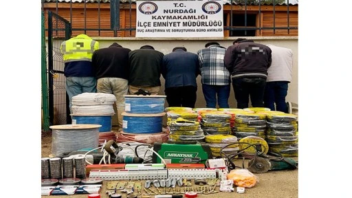 600 bin TL'lik elektrik kablosu hırsızlığı: 6 şahıs tutuklandı