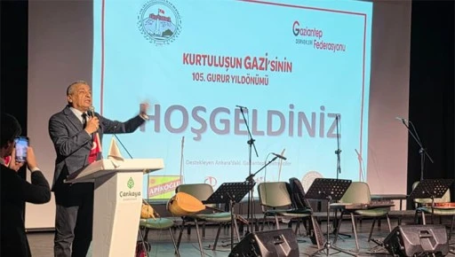 Ankara Gaziantepliler buluşmasında konuşan Hasan &Ouml;zt&uuml;rkmen