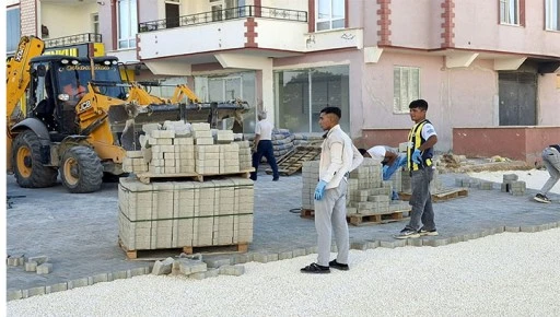 Araban&rsquo;da kilitli parke taşı d&ouml;şeme &ccedil;alışmaları