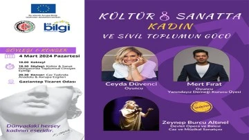 Dünya Kadınlar Günü münasebetiyle GTO Gaziantep AB Bilgi Merkezi organizasyonunda 4 Mart Pazartesi günü saat 18.00