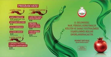 Gaziantep’in Oğuzeli ilçesi  “Geleneksel Nar, Yöresel Kurutmalık, Kültür ve Sanat Festivali” başlıyor