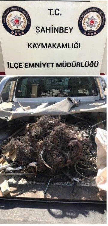 Gaziantep’te 70 ayrı kablo hırsızlığı şüphelisi 2 kişi yakalandı