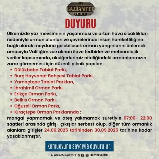 Gaziantep’te Mangal severlere kötü haber geldi.