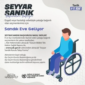 Gaziantep’te yerel seçimler için seyyar sandık başvuruları başladı