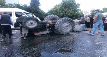 Gaziantep'te yolcu servisi ile traktör çarpıştı: 1 ölü, 1 yaralı