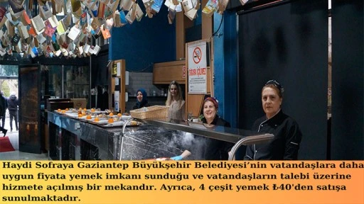 Haydi sofraya kaliteli yemek samimi hizmet