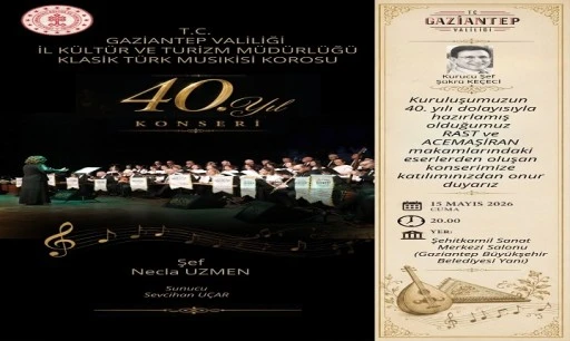  Klasik T&uuml;rk Musikisi Korosu 40. yıl konseri verecek
