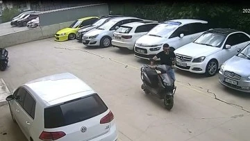 MOTOSİKLET HIRSIZLIĞI GÜVENLİK KAMERASINA TAKILDI