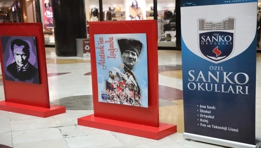 SANKO OKULLARI ÖĞRENCİLERİ ATATÜRK’ÜN IŞIĞINDA TEMALI RESİM SERGİSİ AÇTI