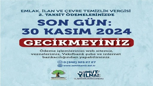 VERGİ ÖDEMELERİNDE SON GÜN 30 KASIM